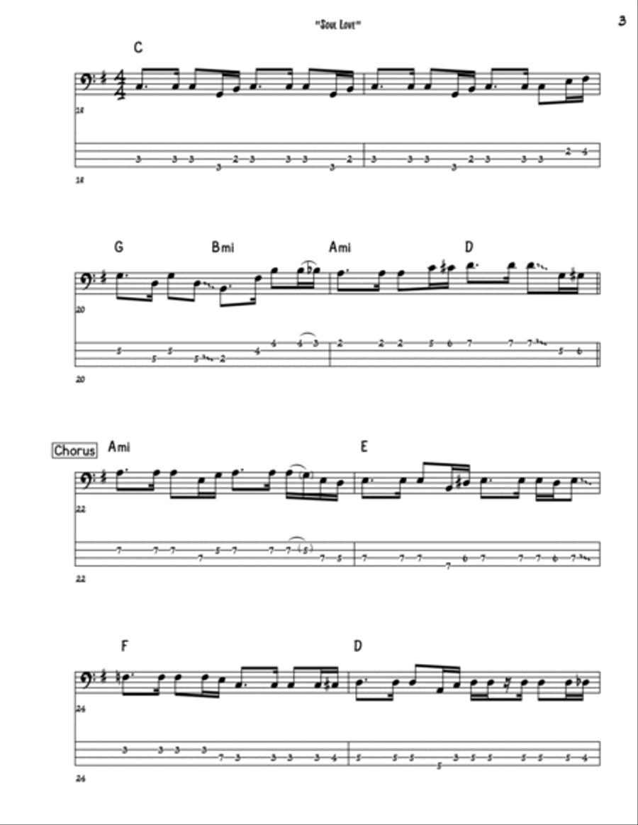 Soul Love Bass Guitar scores gallery preview page 3