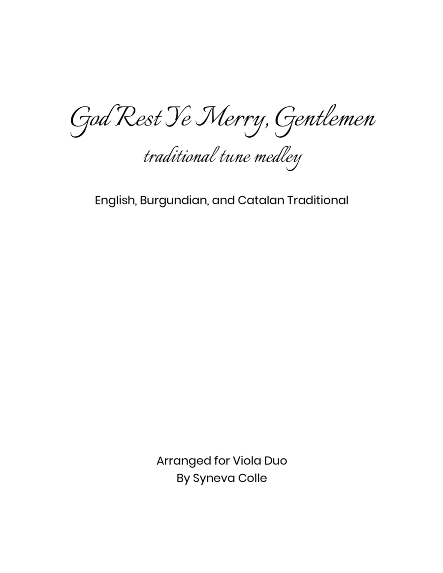 God Rest Ye Merry Gentlemen Medley God Rest Ye Merry Gentlemen Medley String Duet scores gallery preview page 1