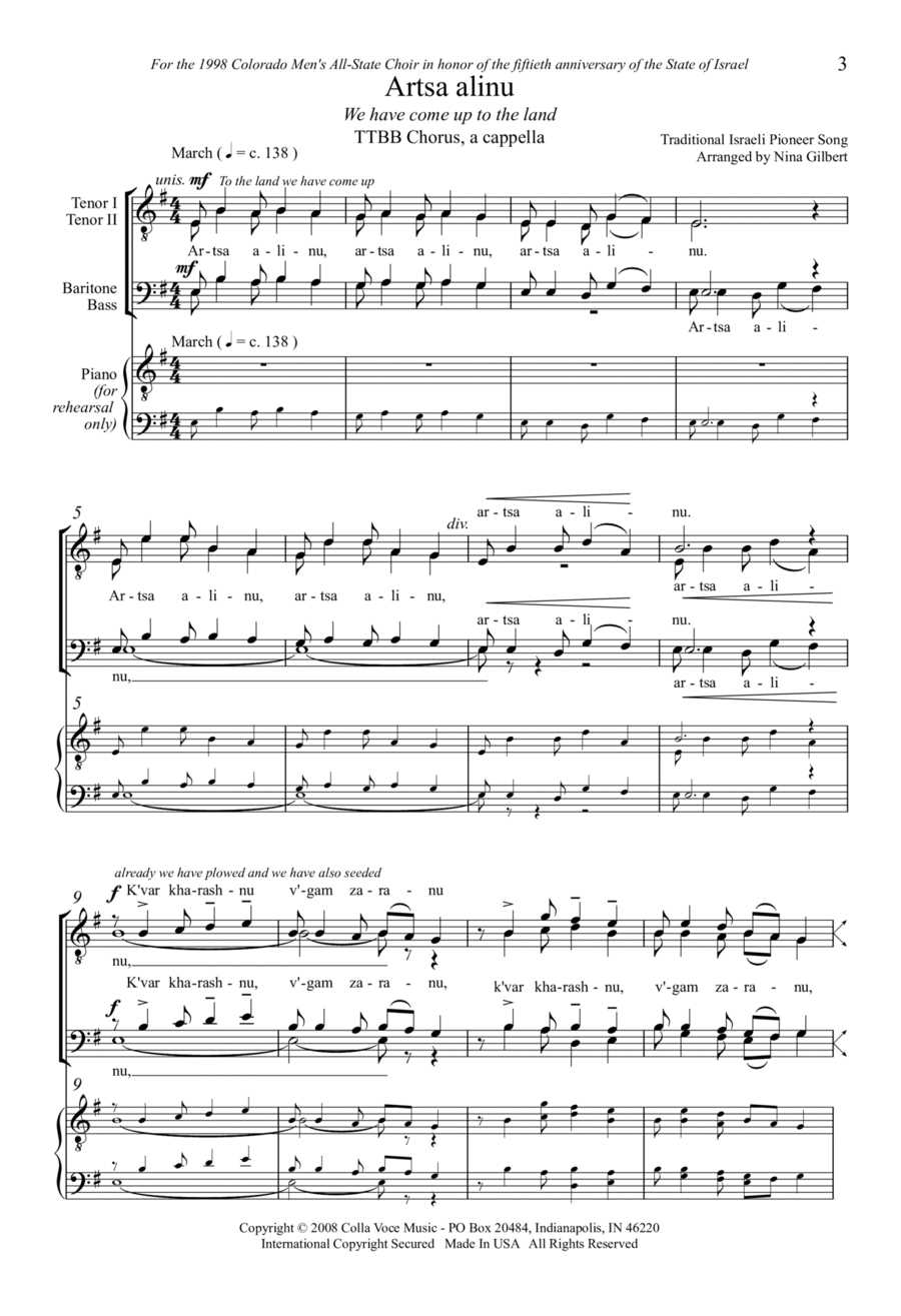 Artsa Alinu Artsa Alinu TTBB scores gallery preview page 1