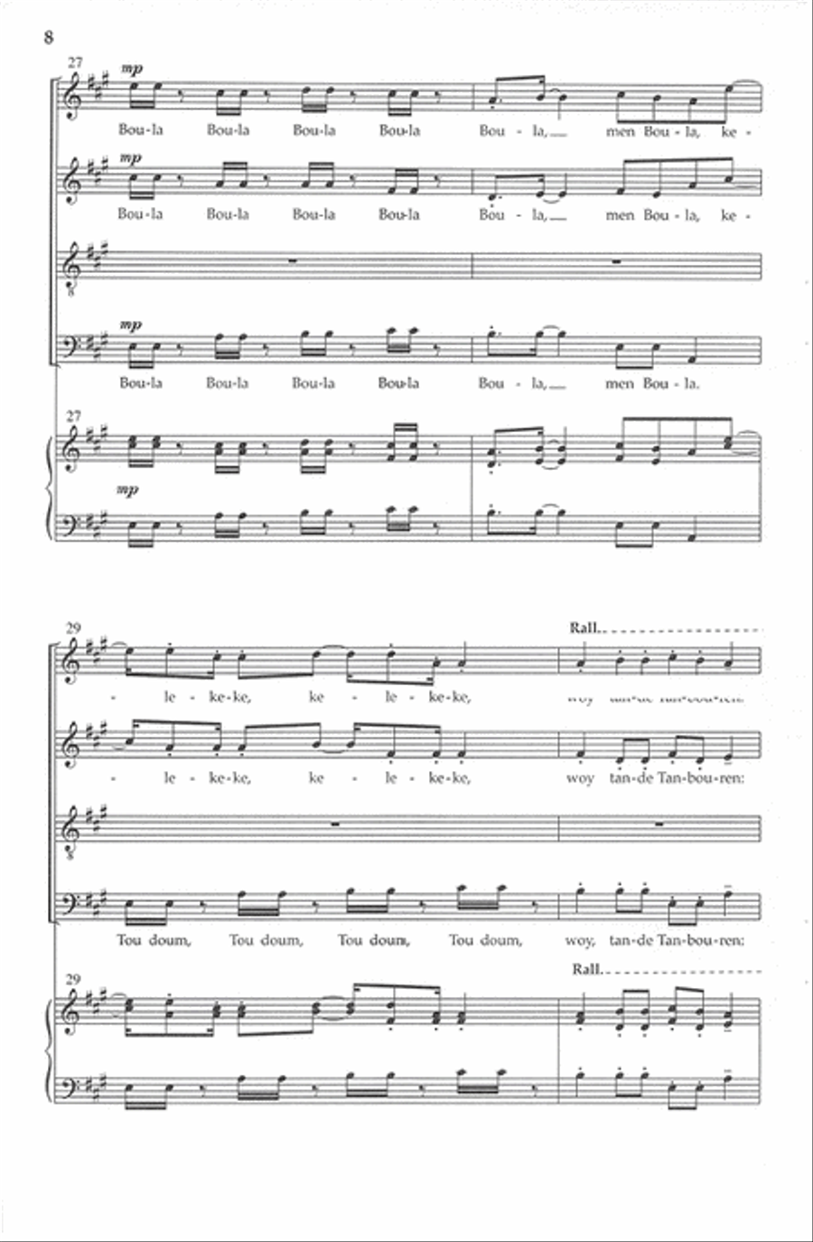 Twa Tanbou 4-Part scores gallery preview page 7