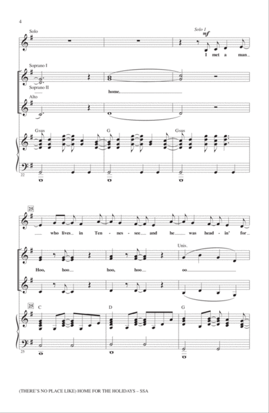 (There's No Place Like) Home For The Holidays SSA scores gallery preview page 3