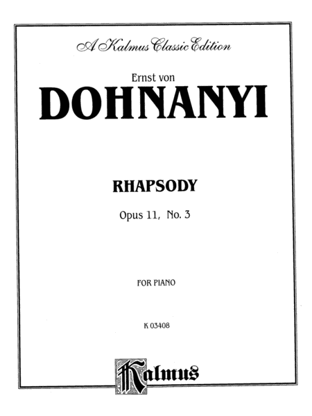 Dohnányi: Rhapsody, Op. 11, No. 3