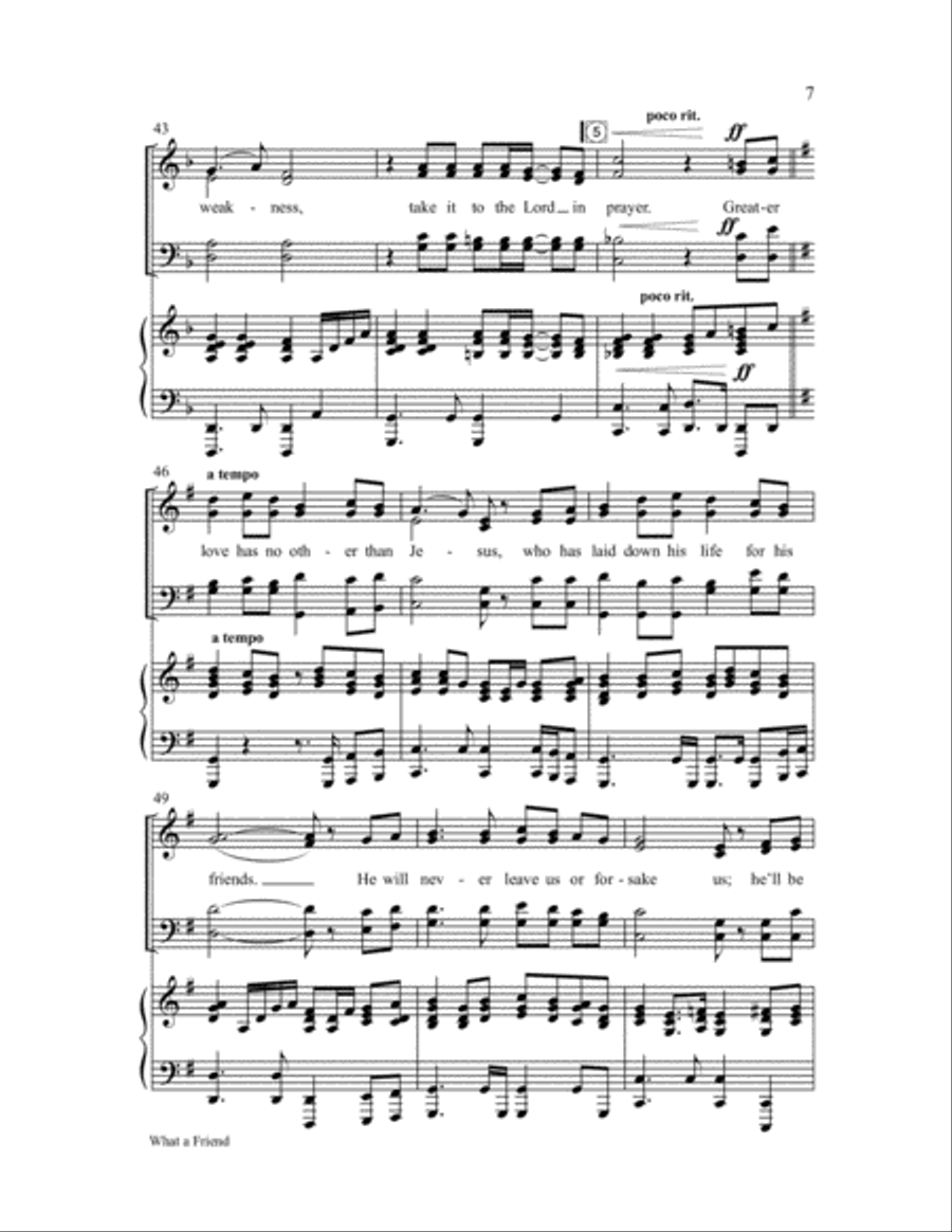 What a Friend What a Friend 4-Part scores gallery preview page 8