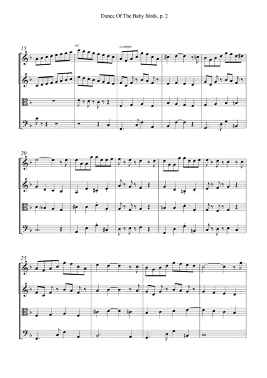 Dance Of The Baby Birds String Quartet scores gallery preview page 3