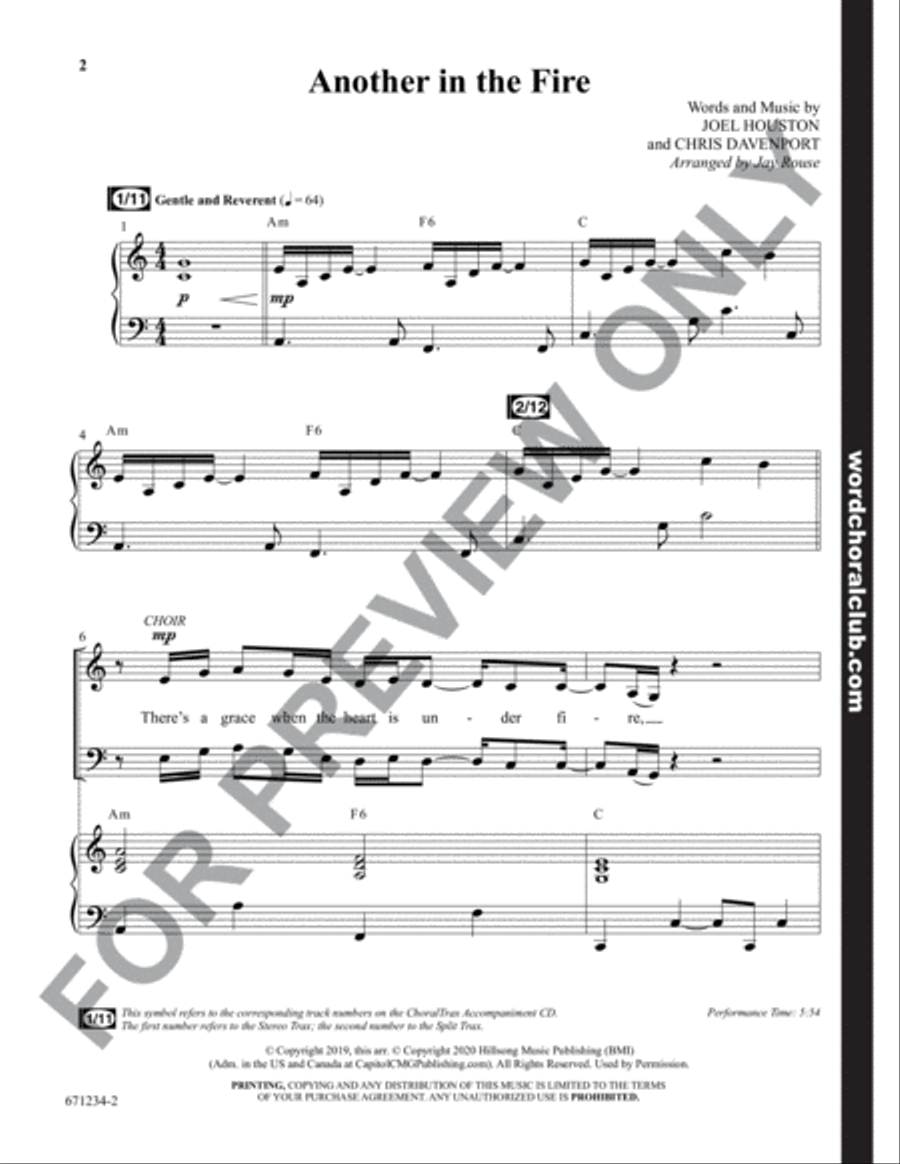 Another in the Fire - Anthem 4-Part scores gallery preview page 2