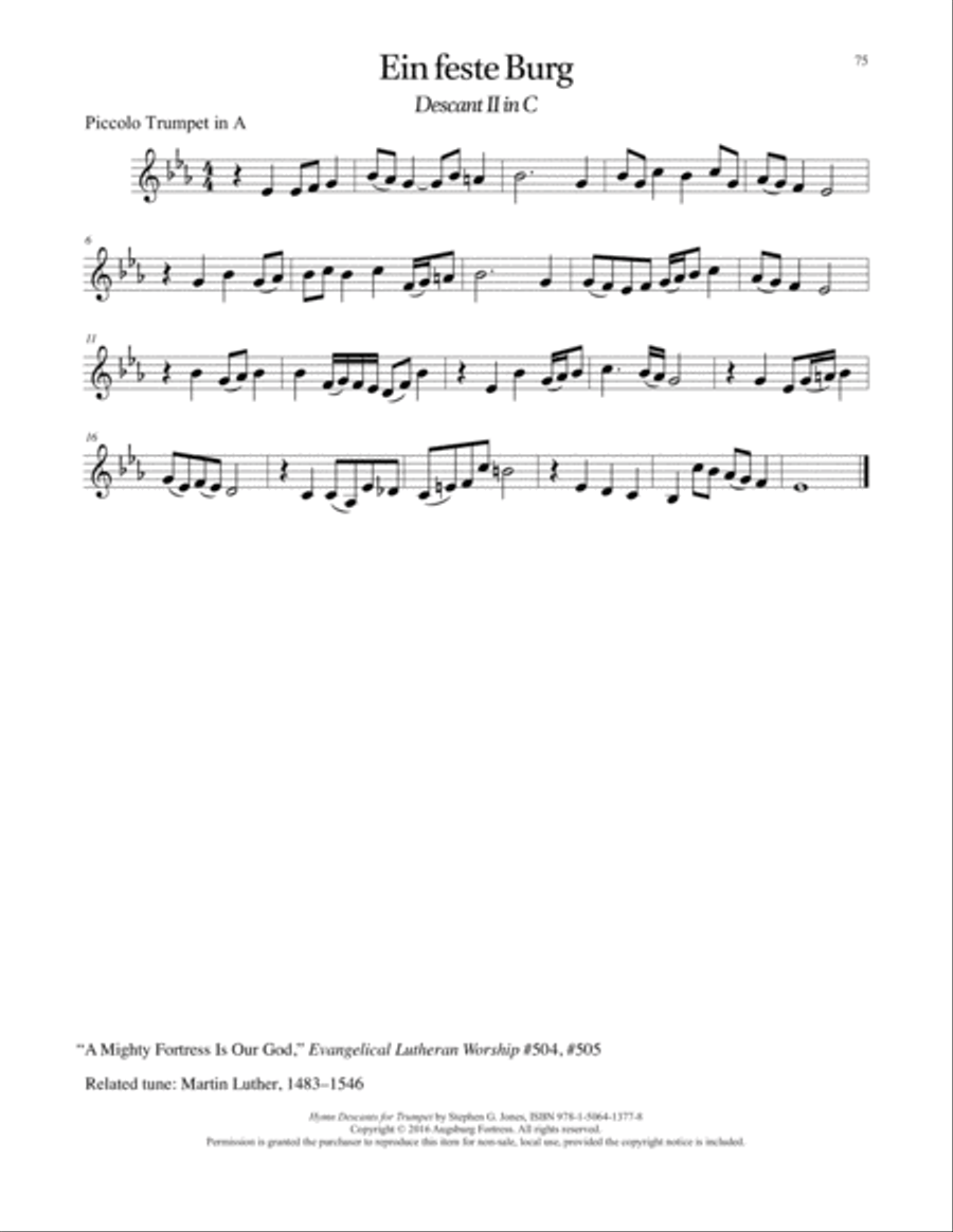 Hymn Descants for Trumpet C Trumpet scores gallery preview page 76
