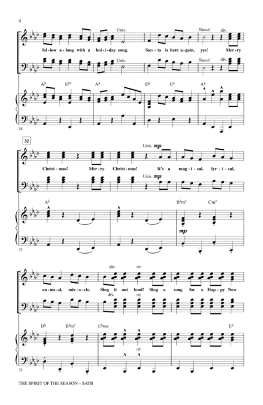 The Spirit of the Season (Medley) 4-Part scores gallery preview page 3