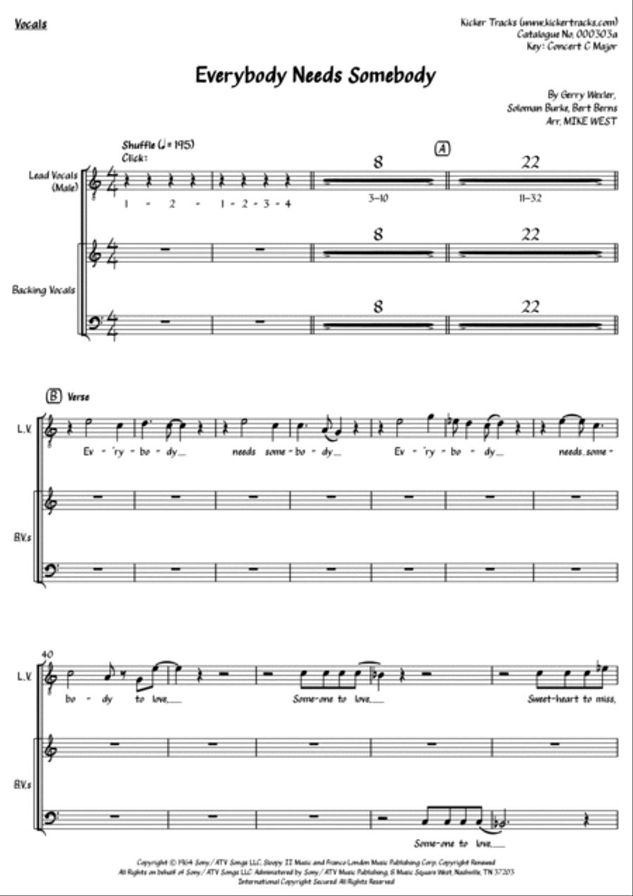 Everybody Needs Somebody To Love Piano scores gallery preview page 2