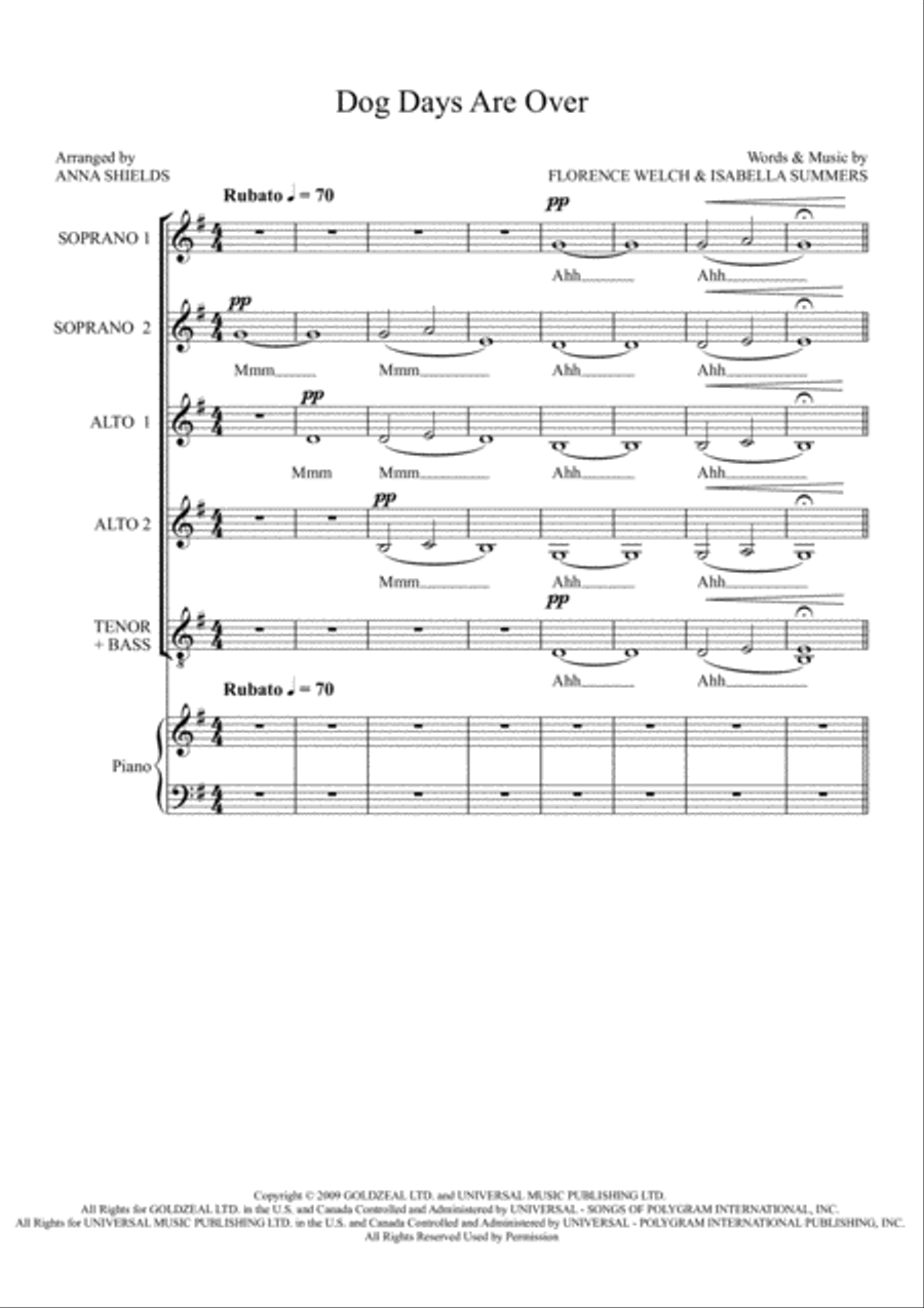 Dog Days Are Over Dog Days Are Over 4-Part scores gallery preview page 1