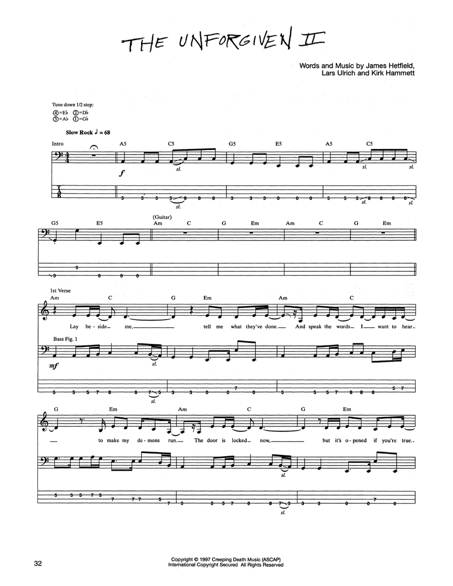 The Unforgiven II Acoustic Guitar scores gallery preview page 1