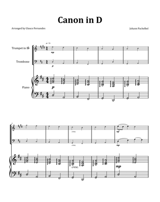 Canon by Pachelbel - Trumpet and Trombone Duet with Piano