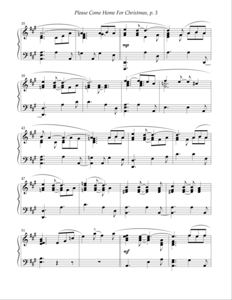 Please Come Home For Christmas Piano Solo scores gallery preview page 3
