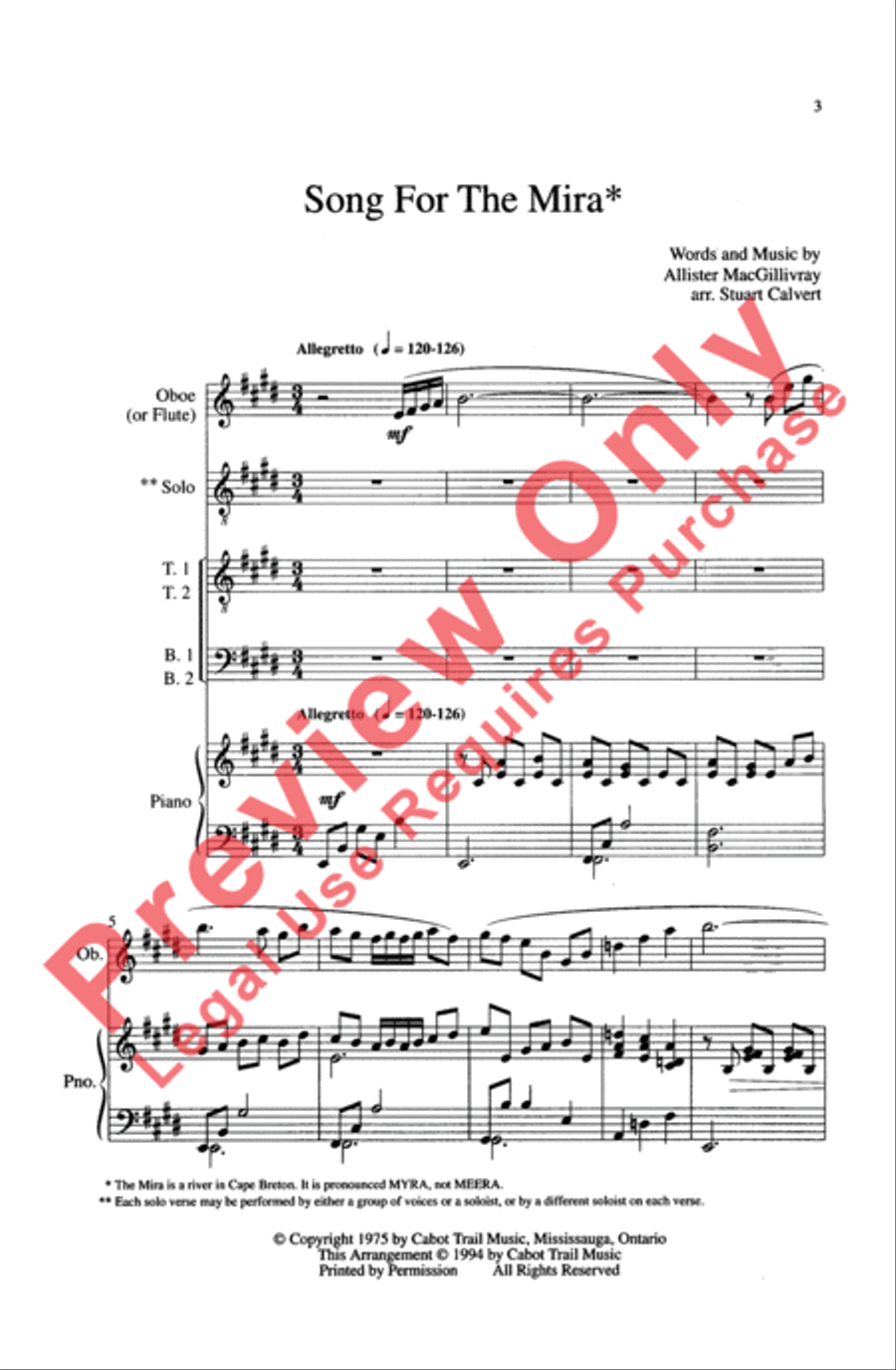Song for the Mira Men's Choir scores gallery preview page 3