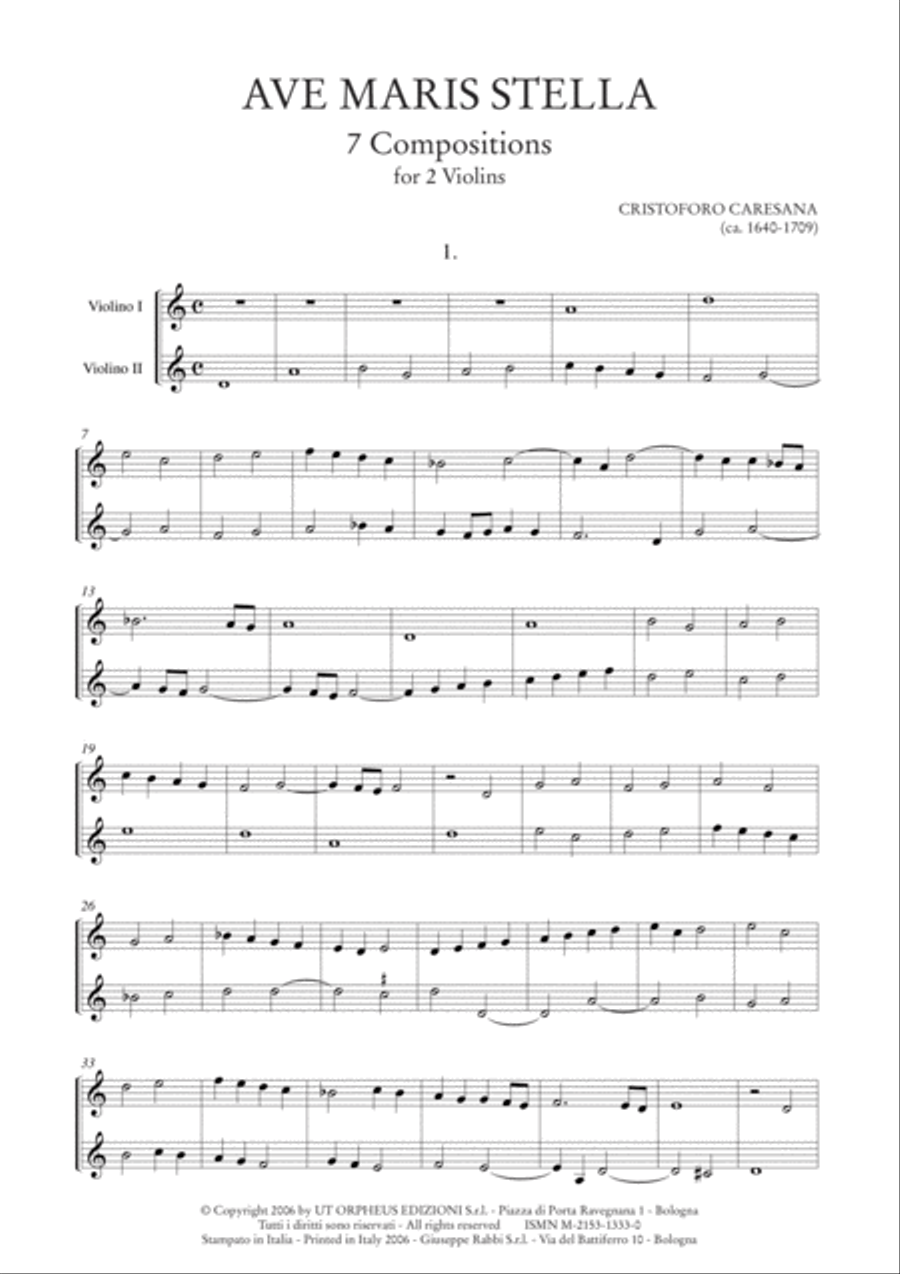 Ave Maris Stella. 7 Compositions for 2 Violins