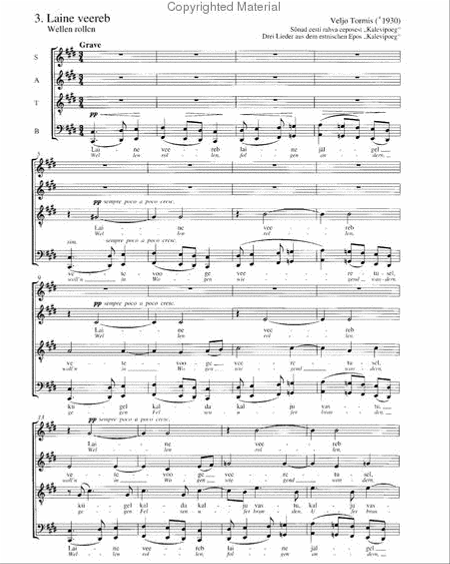The wave rolls (Wellen rollen) SSAATTBB scores gallery preview page 2