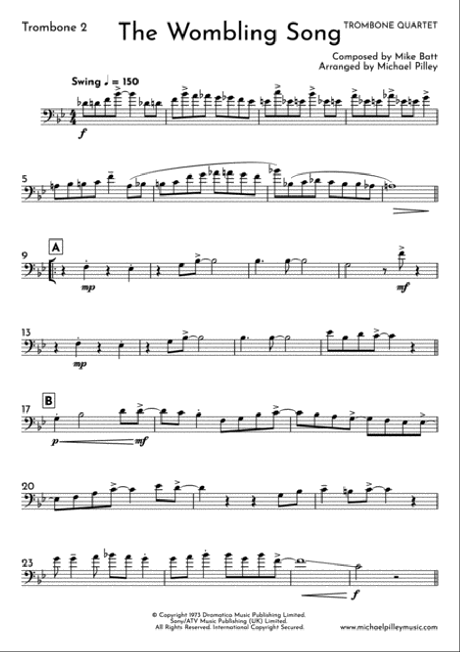The Wombling Song Brass Ensemble scores gallery preview page 4