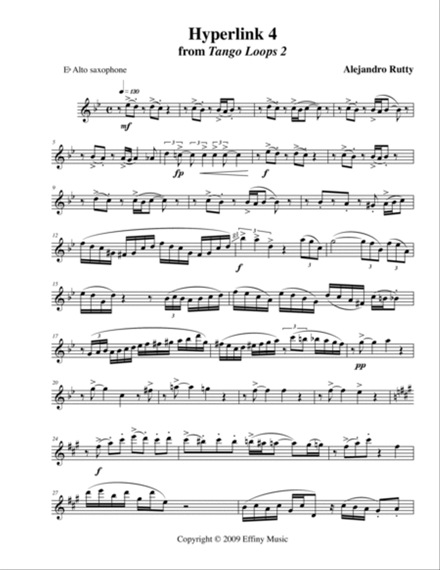 Hyperlink IV from Tango Loops 2 Woodwind Quartet scores gallery preview page 3