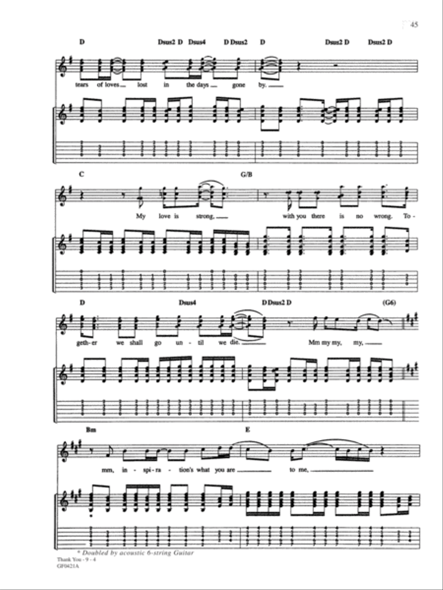 Thank You Thank You Guitar Tablature scores gallery preview page 4