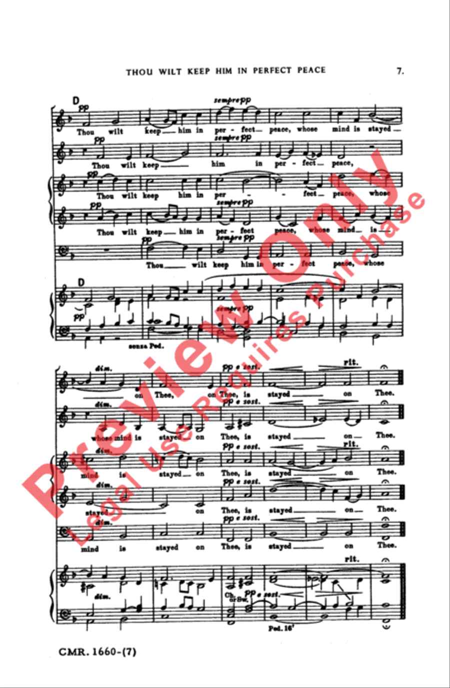 Thou Wilt Keep Him in Perfect Peace 4-Part - Sheet Music page 7