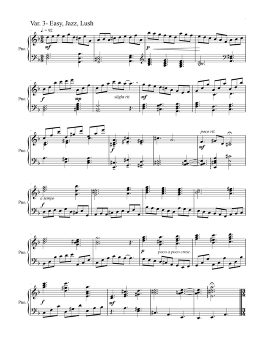 Theme and Variations for Solo Piano (based on Partita No. 2 for Solo Violin, J.S. Bach)