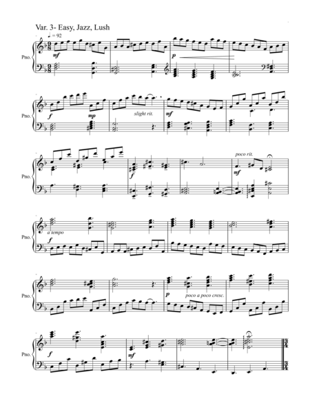 Theme and Variations for Solo Piano (based on Partita No. 2 for Solo Violin, J.S. Bach)