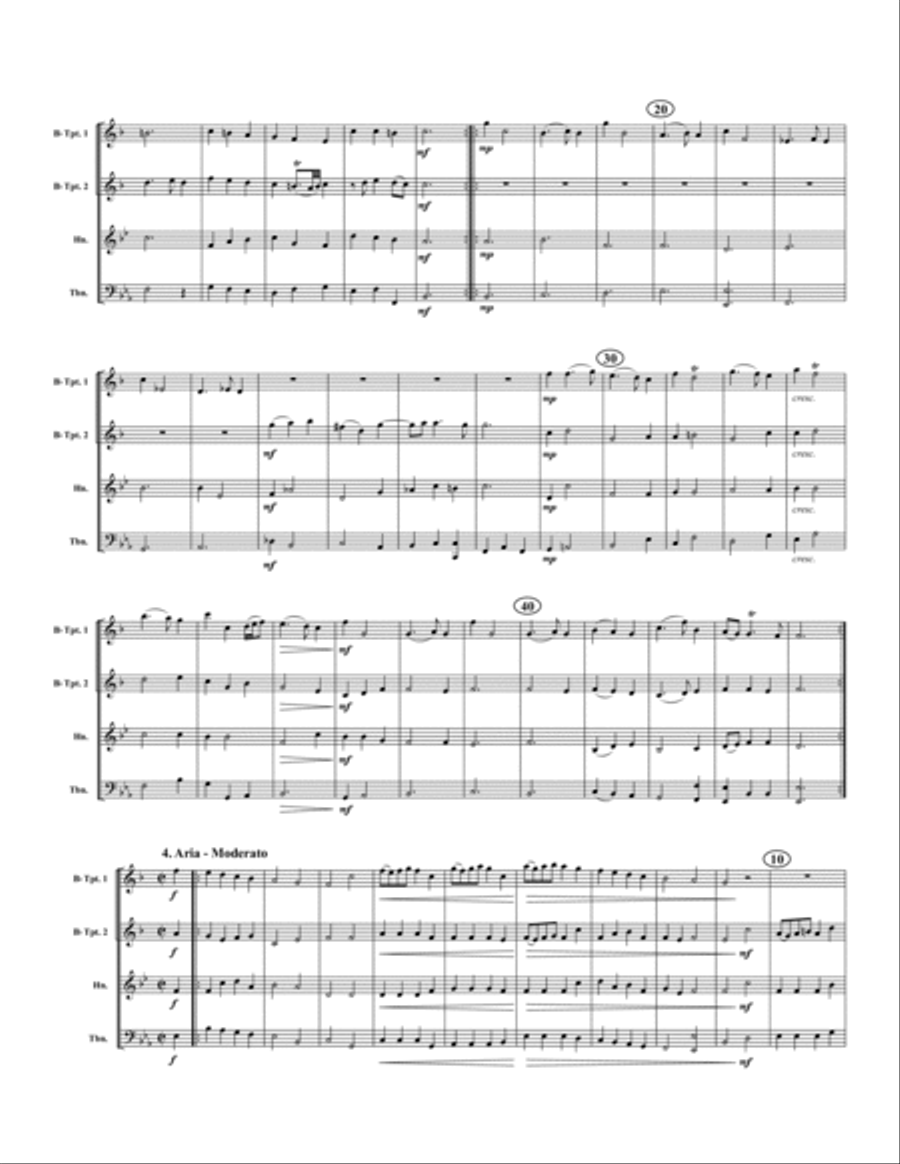Water Music Suite Water Music Suite Brass Quartet scores gallery preview page 6