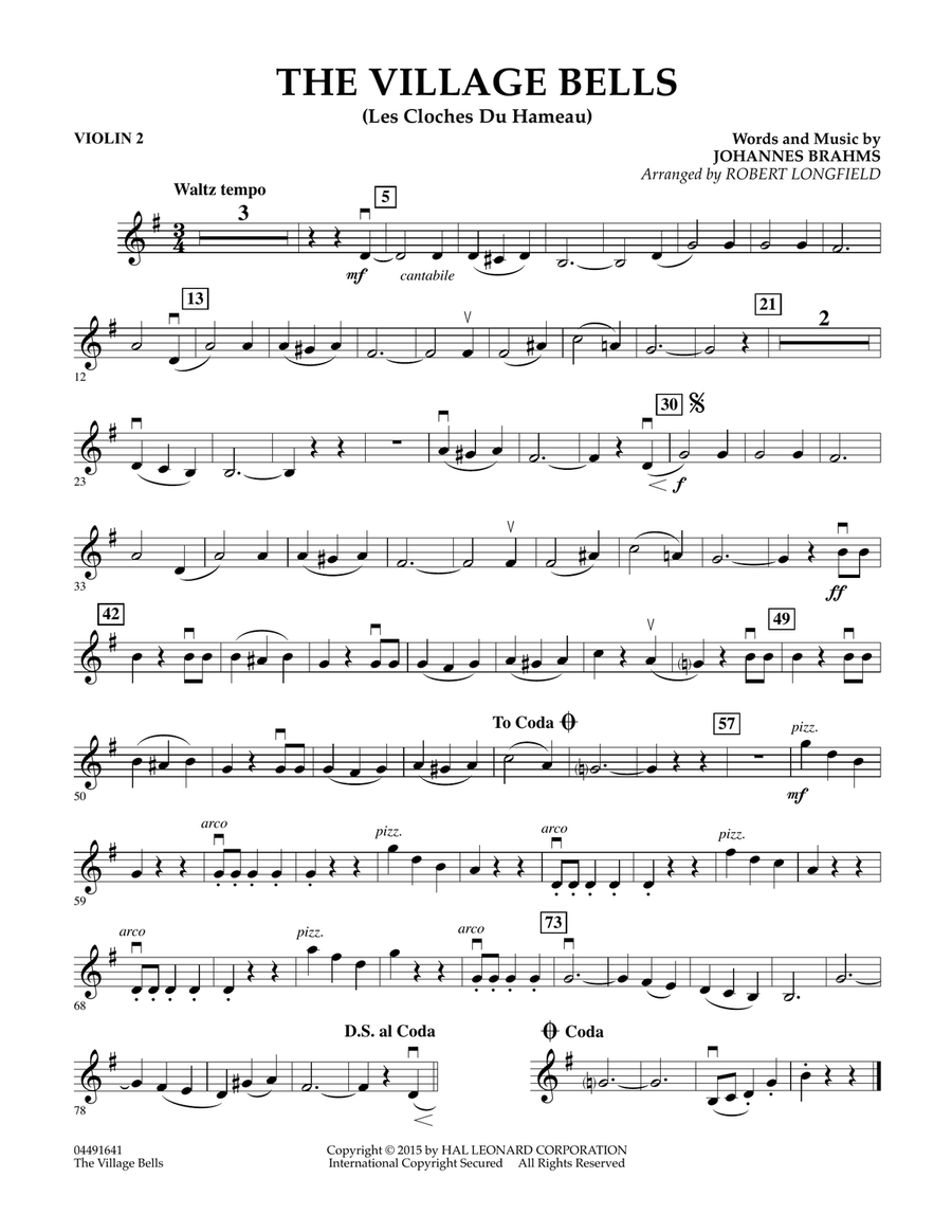 The Village Bells (Les Cloche du Hameau) - Violin 2 Orchestra scores gallery preview page 1