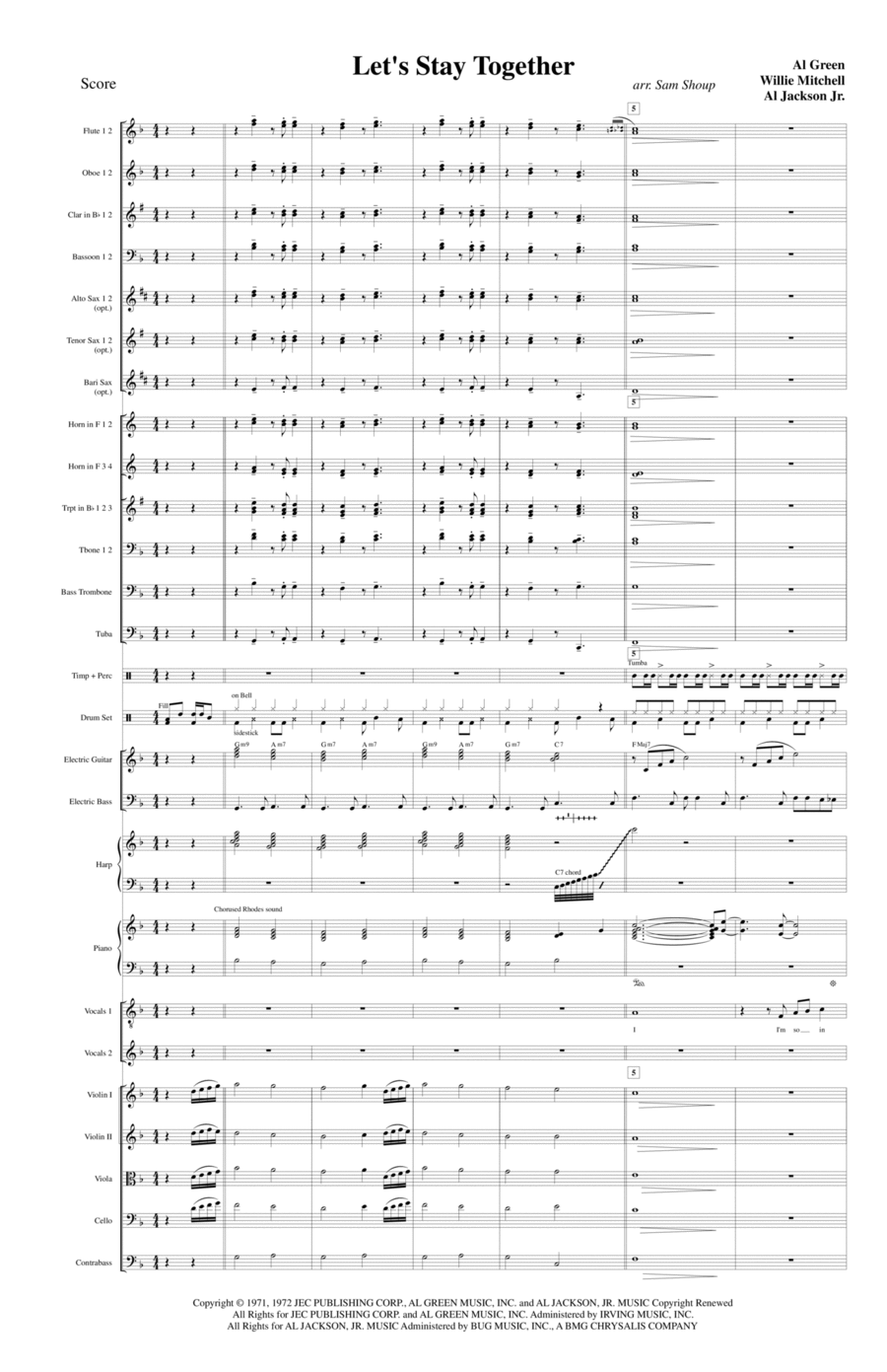 Let's Stay Together Full Orchestra scores gallery preview page 1