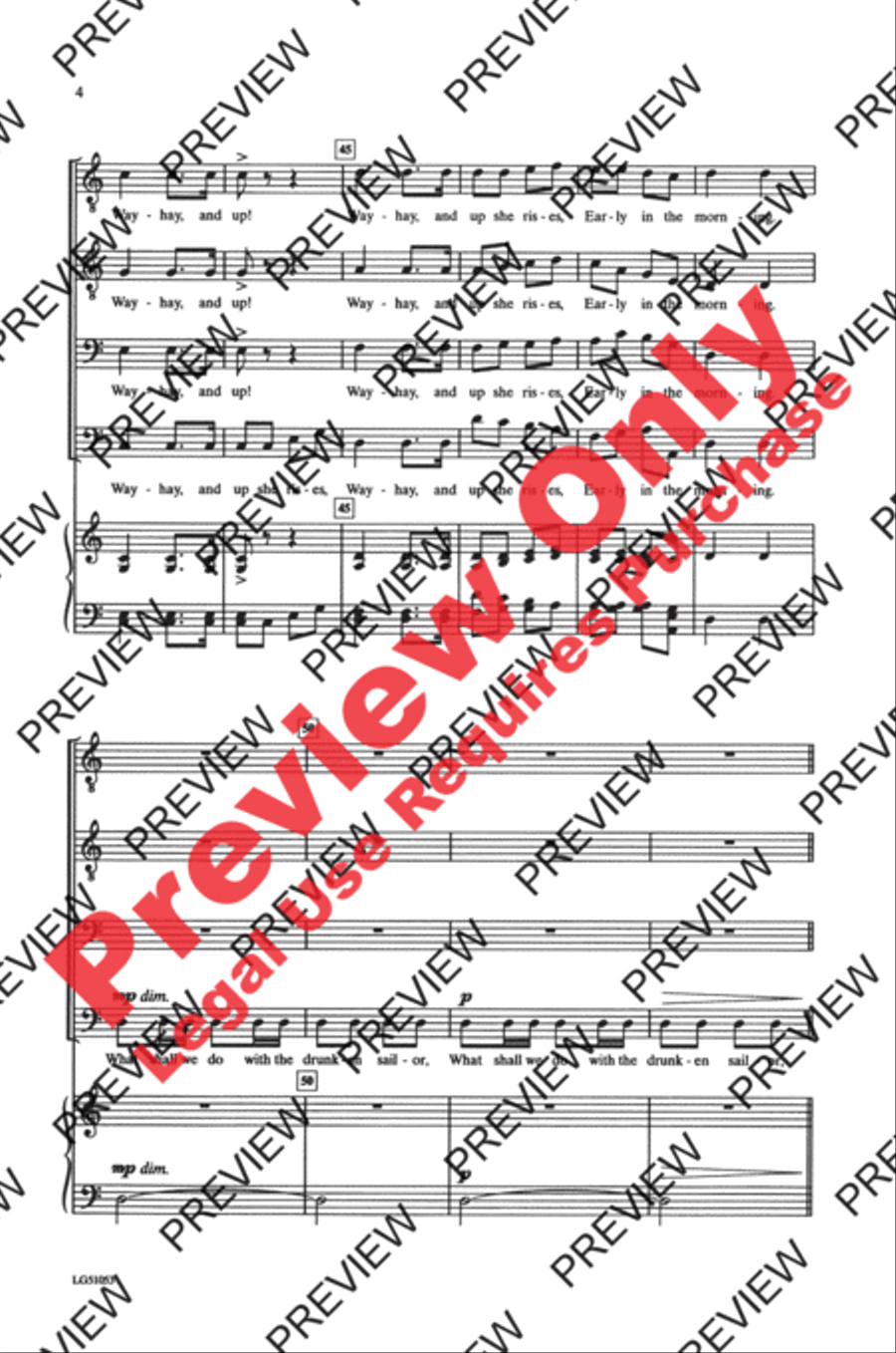 What Shall We Do with the Drunken Sailor TTBB scores gallery preview page 4