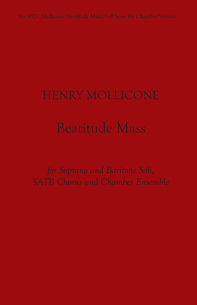 Beatitude Mass (Chamber Ensemble Score)