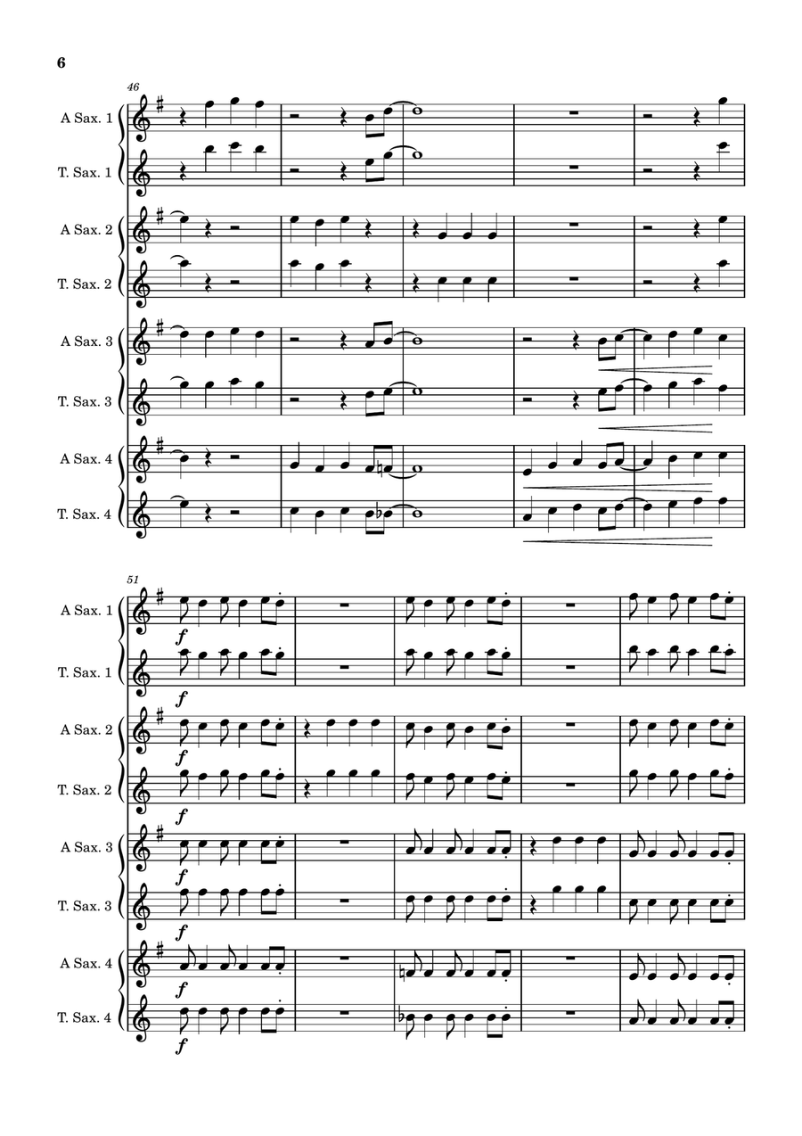 Four And A Bit (Sax Quartet flexible) Saxophone Quartet scores gallery preview page 6