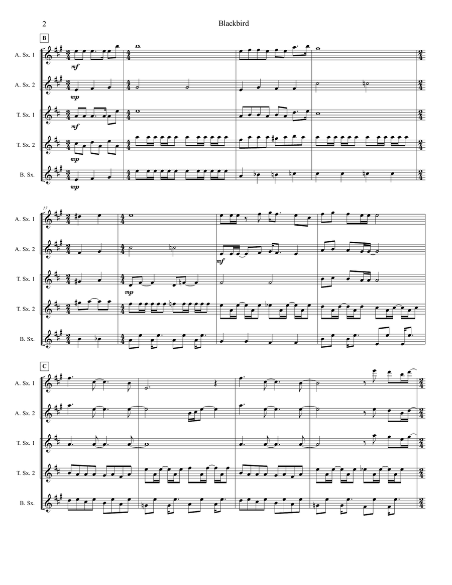 Blackbird Blackbird Woodwind Quintet scores gallery preview page 3