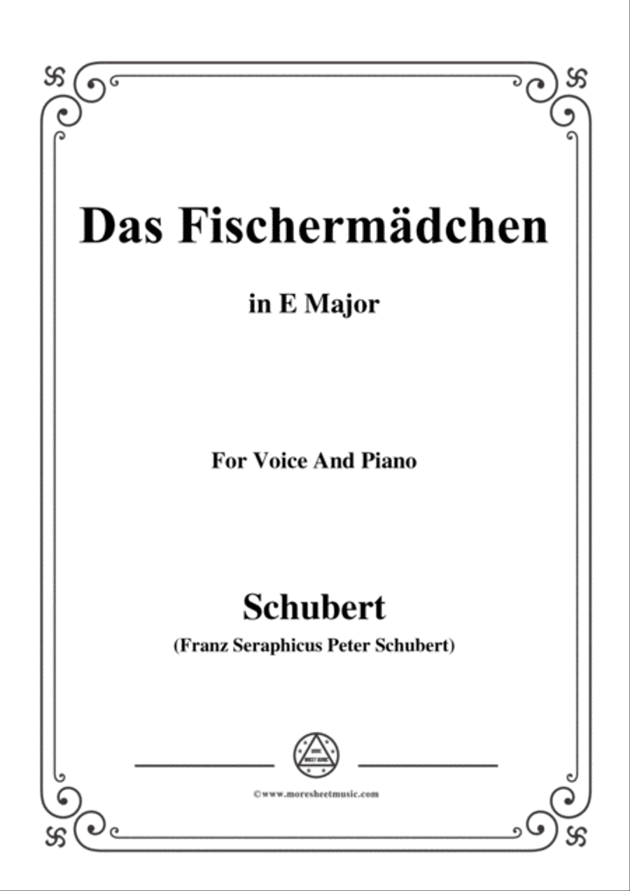 Schubert-Das Fischermädchen,in E Major,for Voice and Piano Voice Solo scores gallery preview page 1