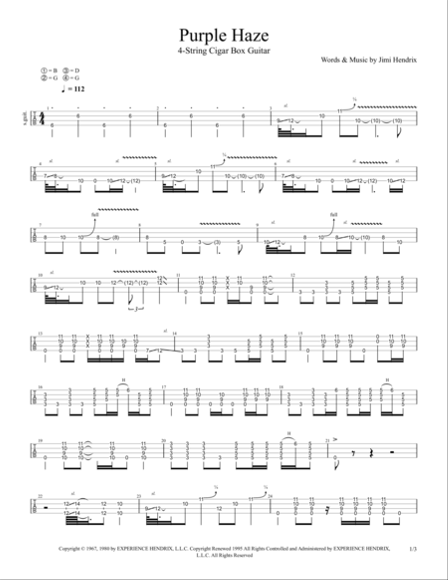 Purple Haze Guitar Solo scores gallery preview page 2