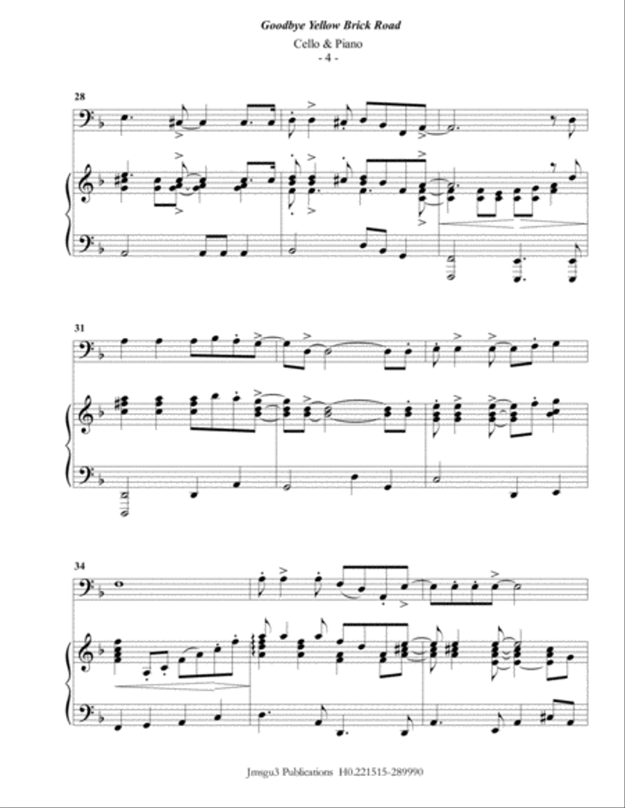 Goodbye Yellow Brick Road Piano scores gallery preview page 4