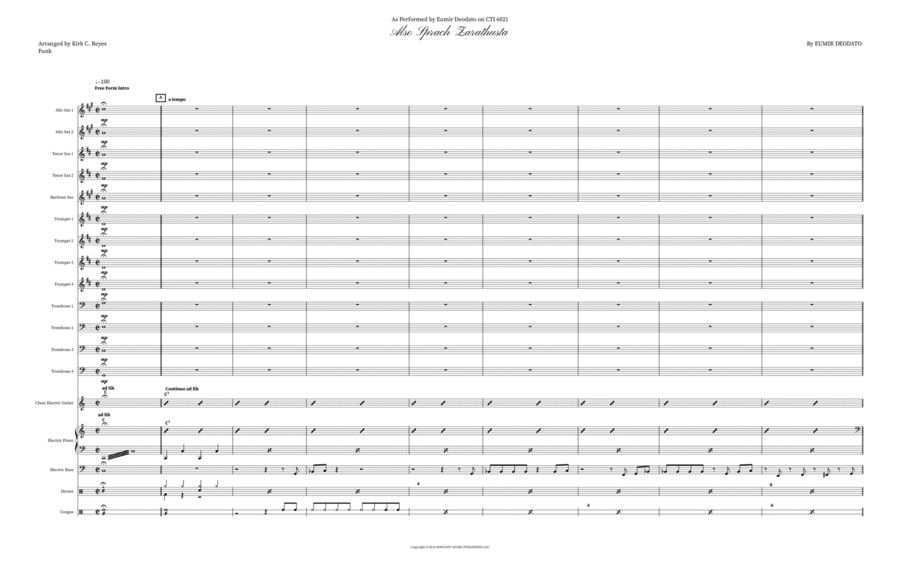 Also Sprach Zarathusta Also Sprach Zarathusta Tenor Saxophone scores gallery preview page 1