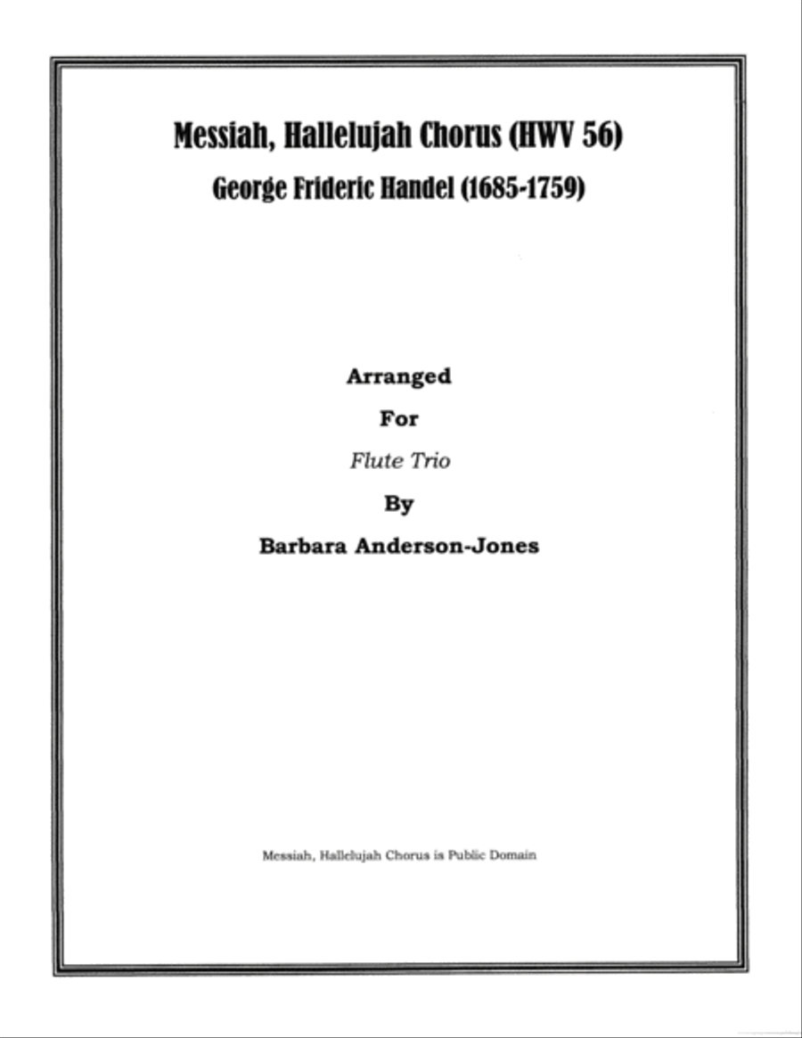 Messiah, Hallelujah Chorus (Flute Trio, Score) Flute Trio scores gallery preview page 1