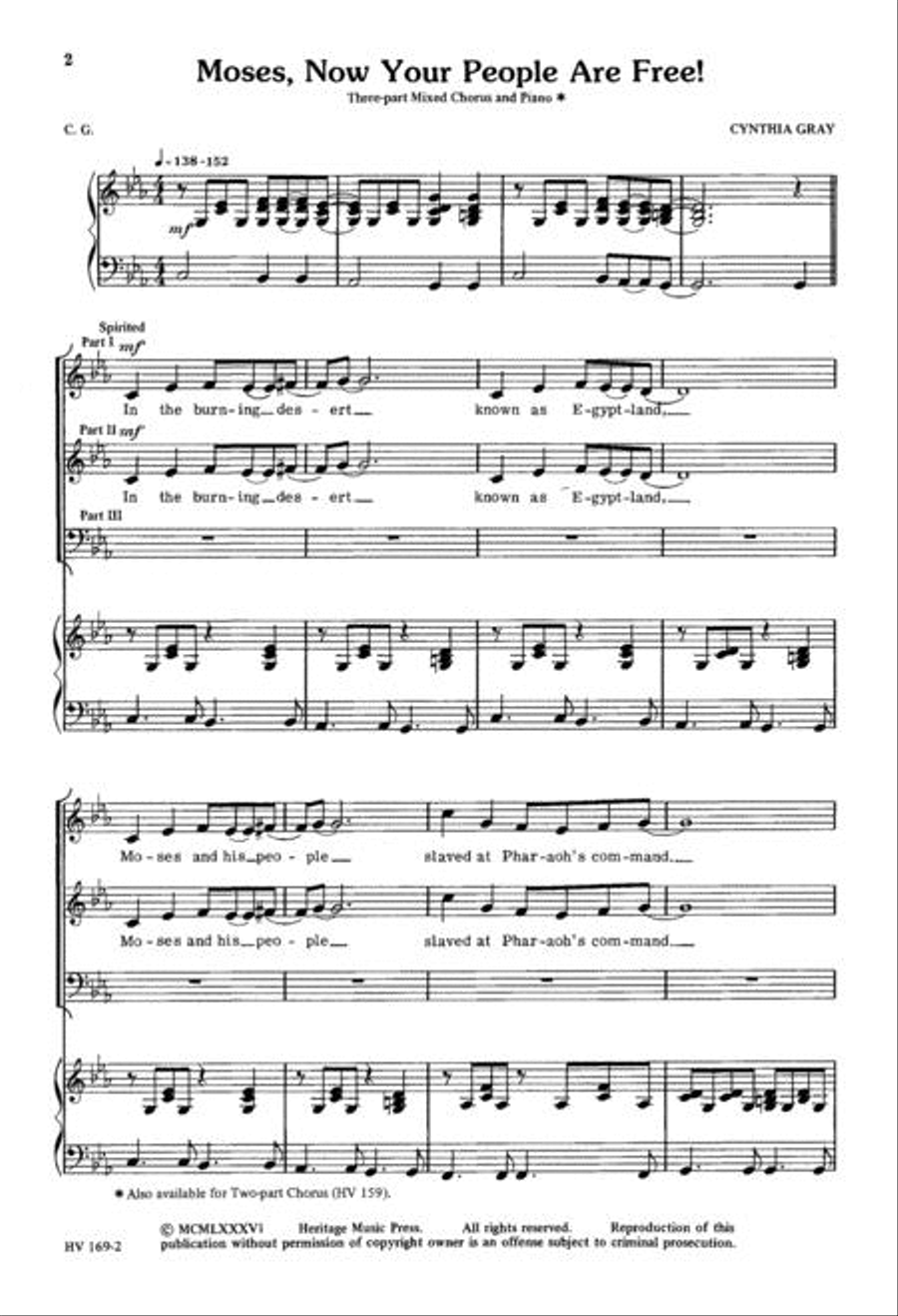 Moses, Now Your People Are Free 3-Part scores gallery preview page 2
