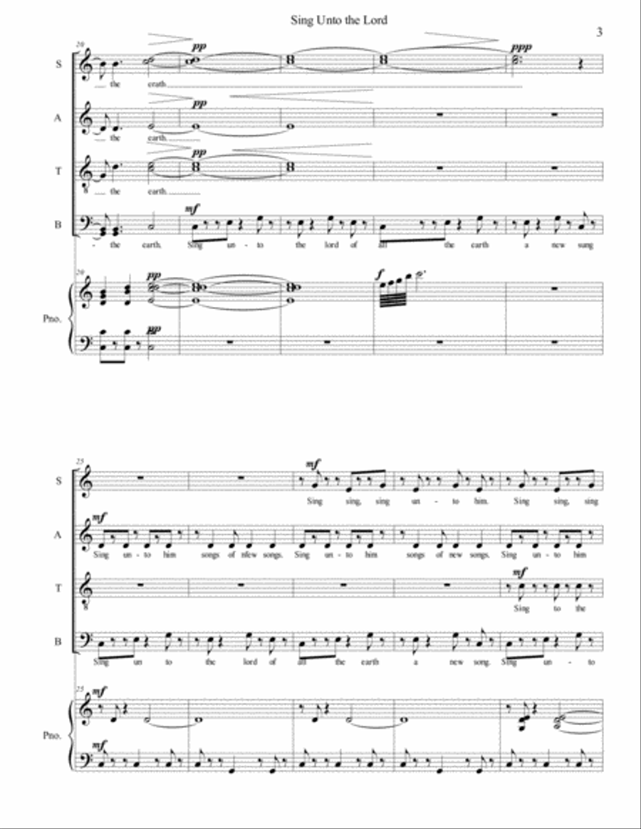 Sing Unto the Lord Sing Unto the Lord 4-Part scores gallery preview page 3