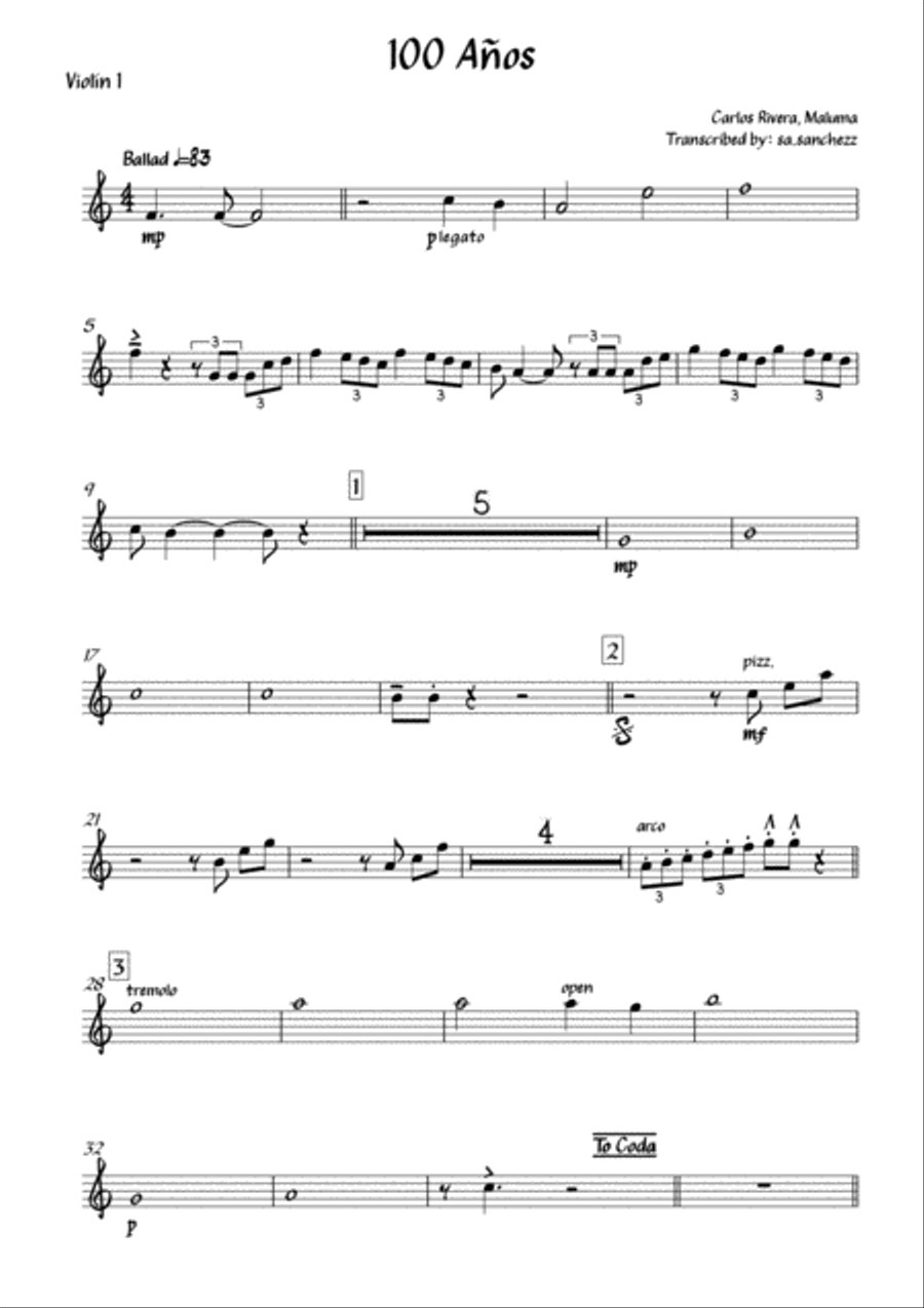 100 Años 100 Años Small Ensemble scores gallery preview page 5