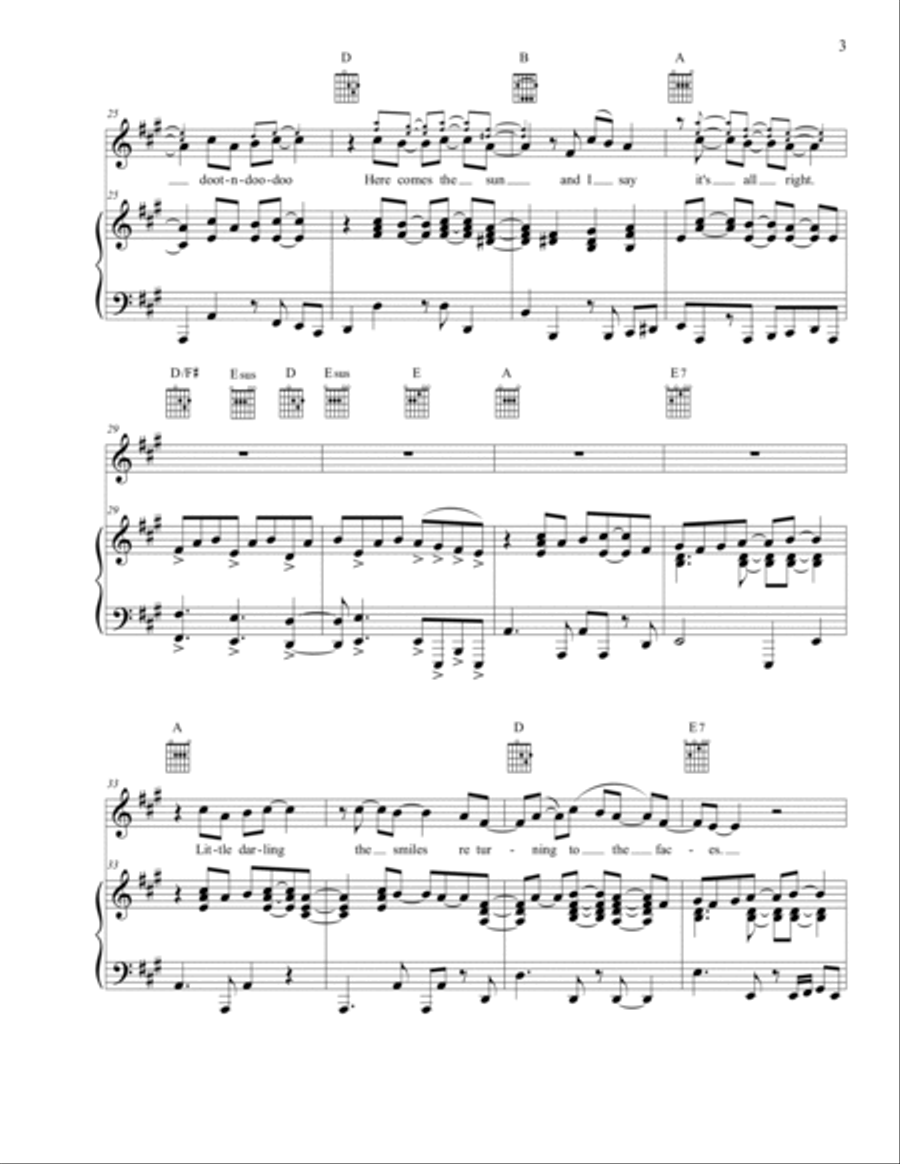 Here Comes The Sun Here Comes The Sun Small Ensemble scores gallery preview page 3