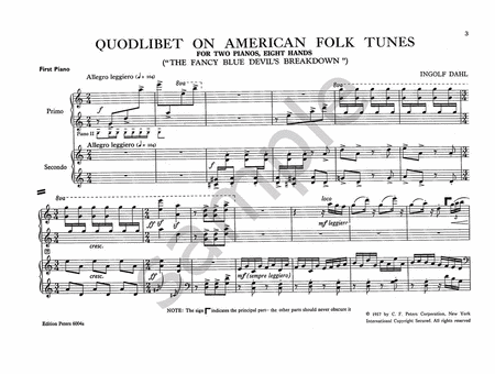 Quodlibet on American Folk Tunes (''The Fancy Blue Devil's Breakdown'')