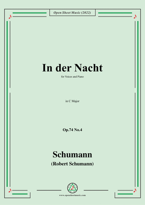 Book cover for Schumann-In der Nacht,Op.74 No.4,in C Major
