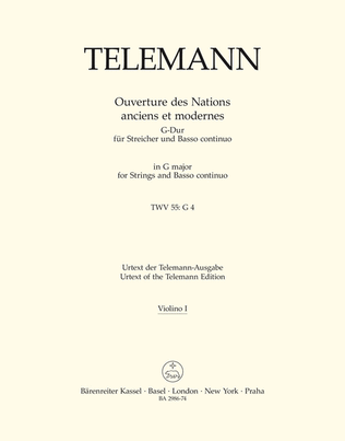 Book cover for Ouverture des Nations anciens et modernes G major TWV 55:G 4