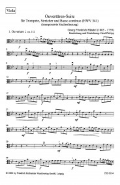 Ouverturen-Suite fur Trompete, Streicher und B.c. (HWV 341)/ Stimmen