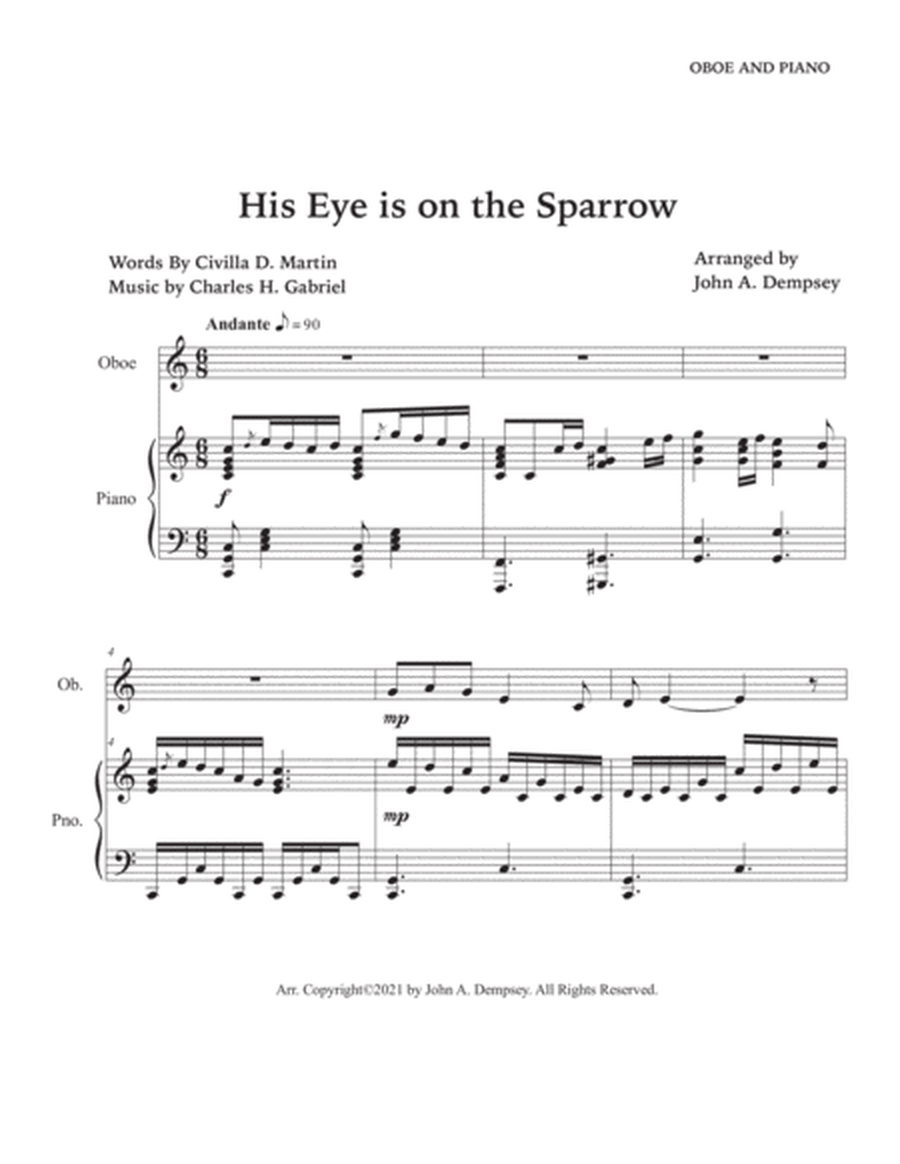 His Eye is on the Sparrow (Oboe and Piano) image number null