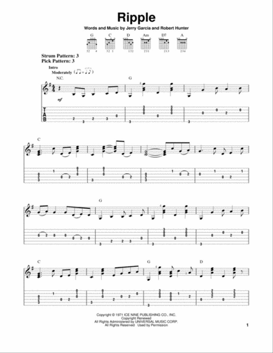 Ripple Acoustic Guitar scores gallery preview page 1