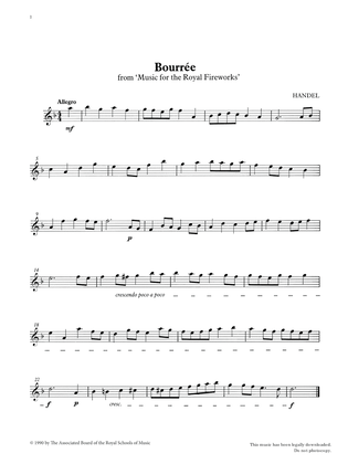 Bourre&#769;e from Graded Music for Tuned Percussion, Book I