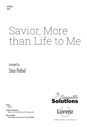 Book cover for Savior, More than Life to Me