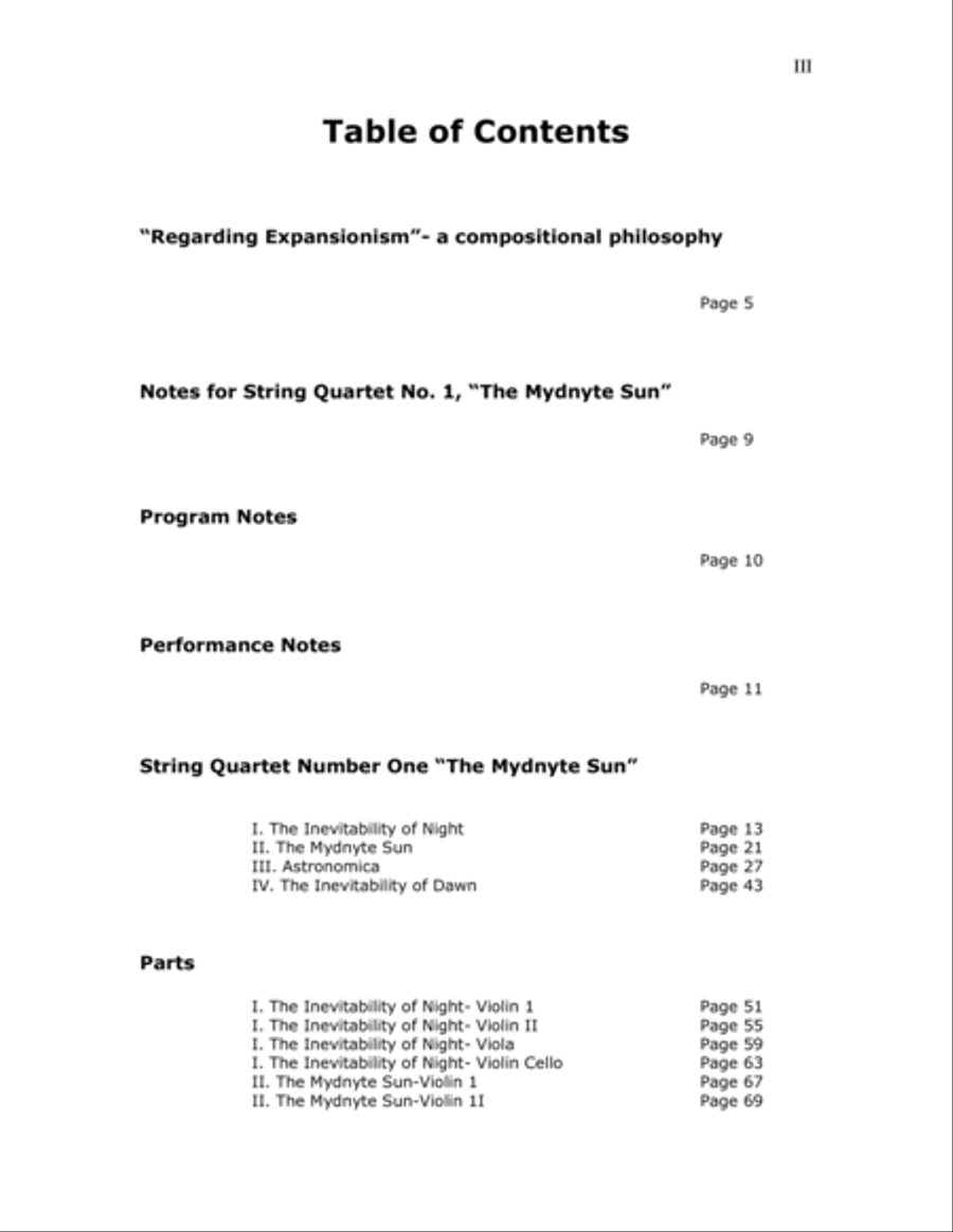 String Quartet No. I, 